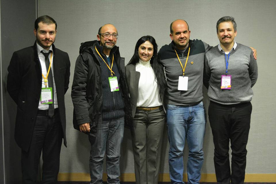 PSOL junto com Figen Yüksekdağ (Presidenta) e Alp Altınörs (vice-presidente) do HDP.